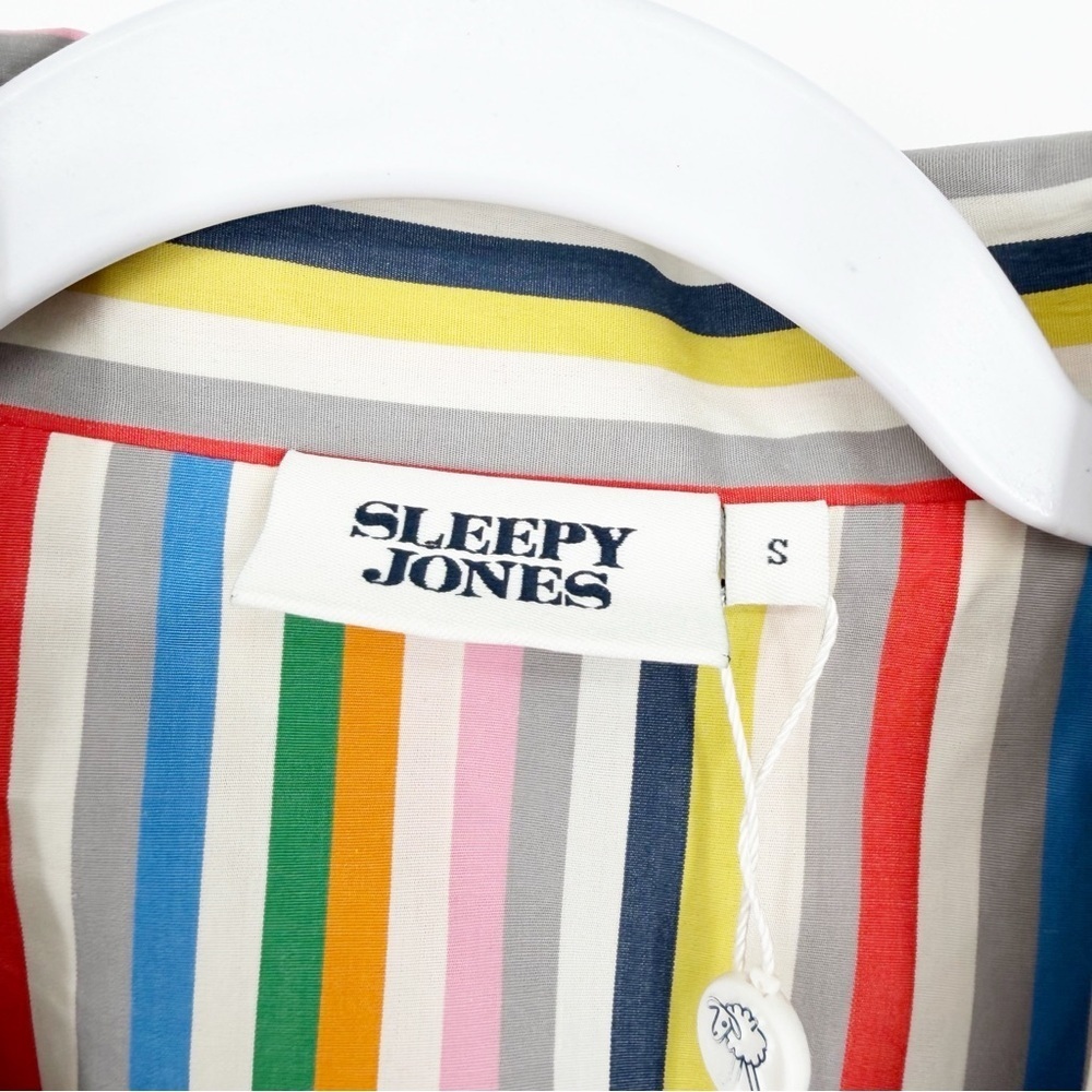 Nwt Sleepy Jones Corita Pajama Top Color Wheel Stripe Size Small — image 4 of 7